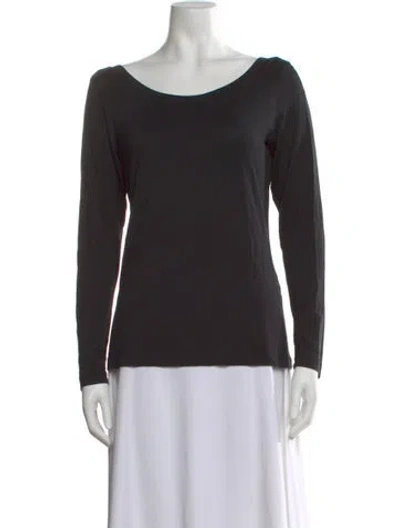 Pre-owned Marimekko Scoop Neck Long Sleeve T-shirt In Black