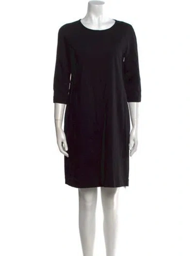 Pre-owned Marimekko Scoop Neck Mini Dress In Black