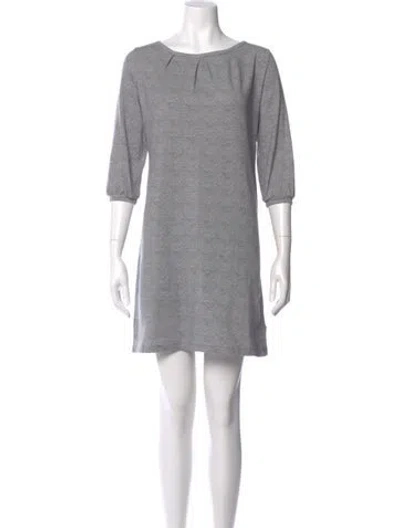 Pre-owned Marimekko Scoop Neck Mini Dress In Gray