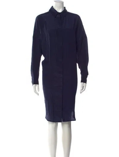 Pre-owned Marimekko Silk Knee-length Dress In Blue