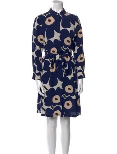 Pre-owned Marimekko Silk Knee-length Dress In Neutral