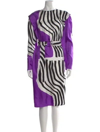 Pre-owned Marimekko Silk Knee-length Dress In Purple