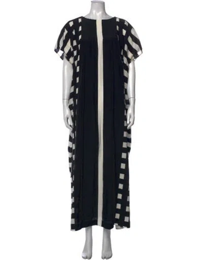 Pre-owned Marimekko Silk Long Dress In Black