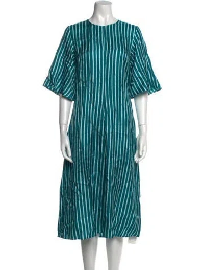 Pre-owned Marimekko Silk Long Dress In Blue