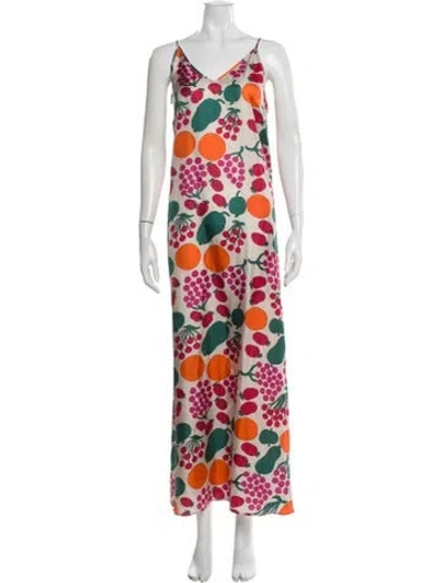 Pre-owned Marimekko Silk Long Dress In Multi