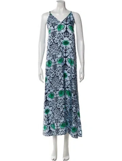 Pre-owned Marimekko Silk Long Dress W/ Tags In Multi