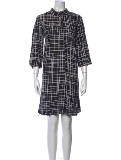 Pre-owned Marimekko Silk Mini Dress In Black