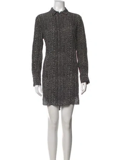 Pre-owned Marimekko Silk Mini Dress In Black