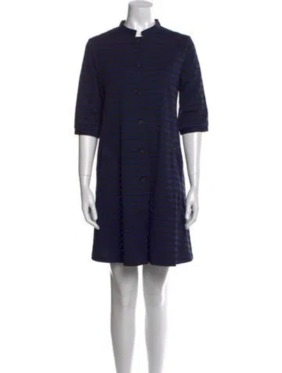 Pre-owned Marimekko Silk Mini Dress In Blue
