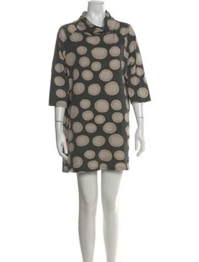 Pre-owned Marimekko Silk Mini Dress In Gray