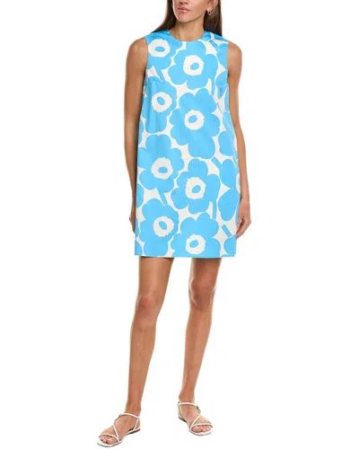 Marimekko Siluetti Unikko Dress In Blue