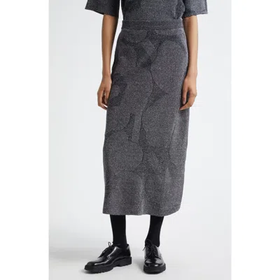 Marimekko Sivellys Unikko Floral Sweater Skirt In Grey, Dark Grey
