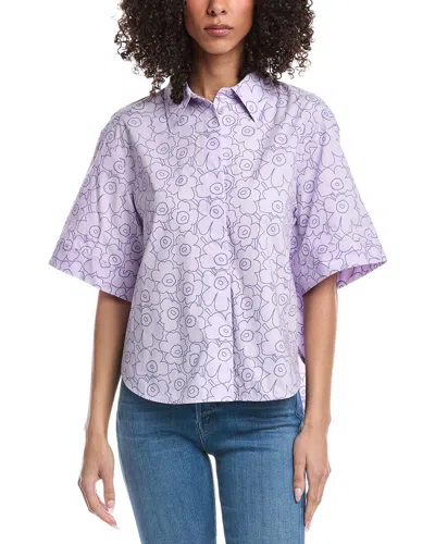 Marimekko Standard Piirto Unikko Button Down Shirt In Purple