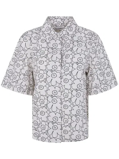 Marimekko Standardi Piirto Unikko Shirt In White
