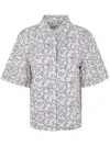 Marimekko Standardi Piirto Unikko Shirt In White Black