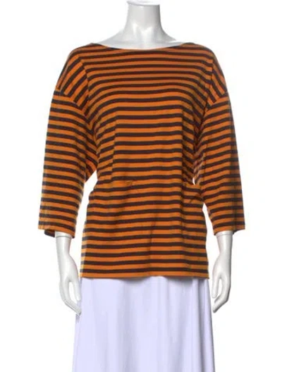 Pre-owned Marimekko Striped Bateau Neckline T-shirt In Multi