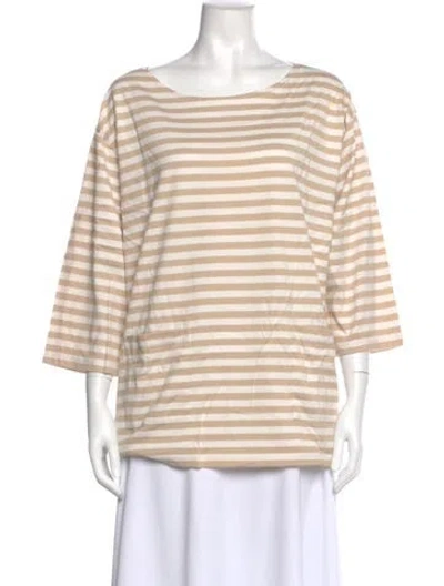 Pre-owned Marimekko Striped Crew Neck Top In Neutral
