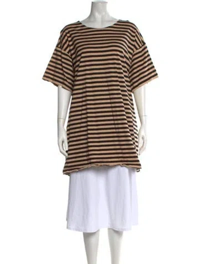 Pre-owned Marimekko Striped Crew Neck T-shirt In Multicolor