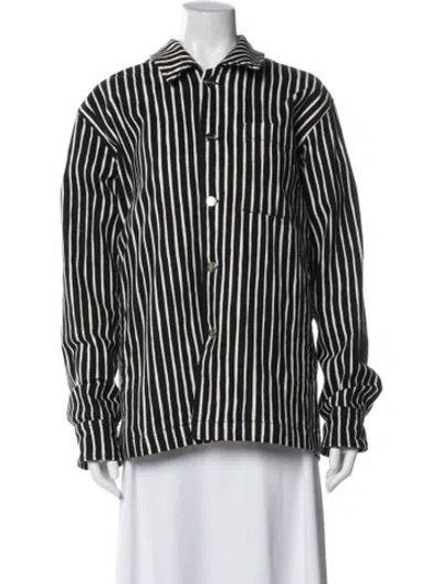 Pre-owned Marimekko Striped Jacket In Black