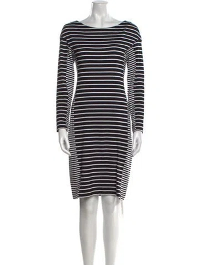 Pre-owned Marimekko Striped Knee-length Dress In Black
