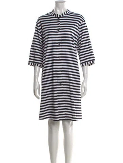 Pre-owned Marimekko Striped Knee-length Dress In Black