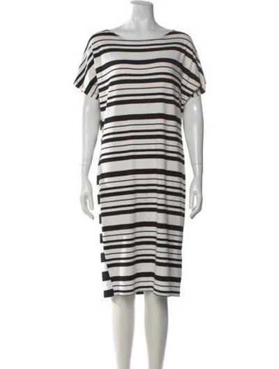 Pre-owned Marimekko Striped Knee-length Dress In Black