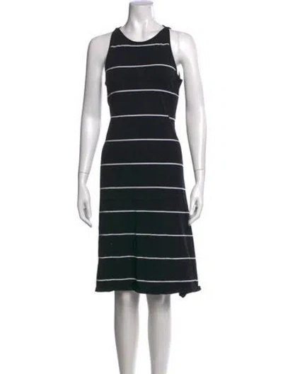 Pre-owned Marimekko Striped Knee-length Dress In Black