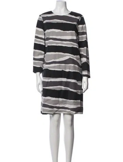 Pre-owned Marimekko Striped Knee-length Dress In Black