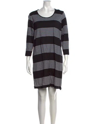 Pre-owned Marimekko Striped Knee-length Dress In Black