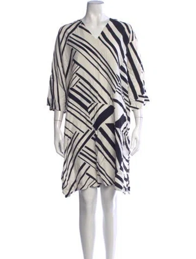 Pre-owned Marimekko Striped Knee-length Dress In Blue