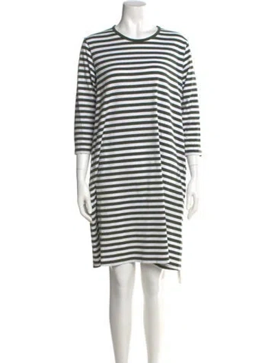 Pre-owned Marimekko Striped Knee-length Dress In Green