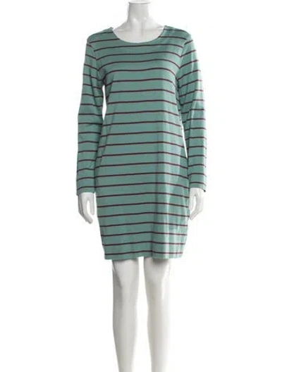 Pre-owned Marimekko Striped Knee-length Dress In Green