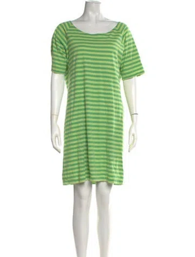 Pre-owned Marimekko Striped Knee-length Dress In Green