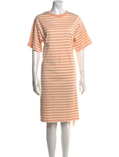 Pre-owned Marimekko Striped Knee-length Dress In Neutral