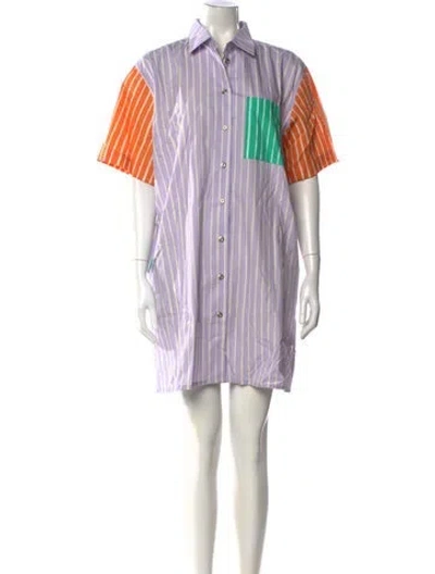 Pre-owned Marimekko Striped Knee-length Dress In Purple