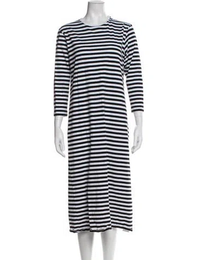 Pre-owned Marimekko Striped Long Dress In Black