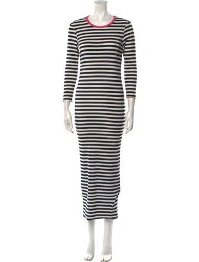 Pre-owned Marimekko Striped Long Dress In Black