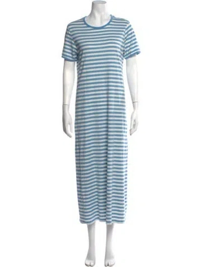 Pre-owned Marimekko Striped Long Dress In Blue