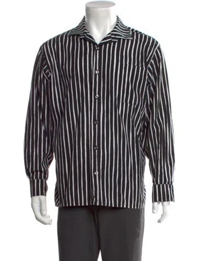 Pre-owned Marimekko Striped Long Sleeve Shirt In Black/white