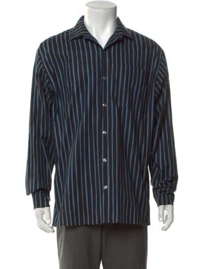 Pre-owned Marimekko Striped Long Sleeve Shirt In Black/white