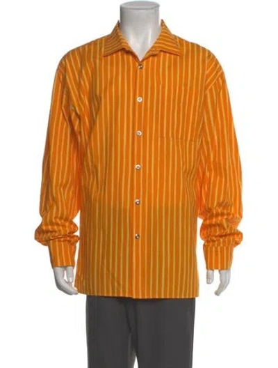 Pre-owned Marimekko Striped Long Sleeve Shirt In Orange