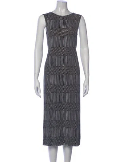 Pre-owned Marimekko Striped Midi Length Dress In Blue