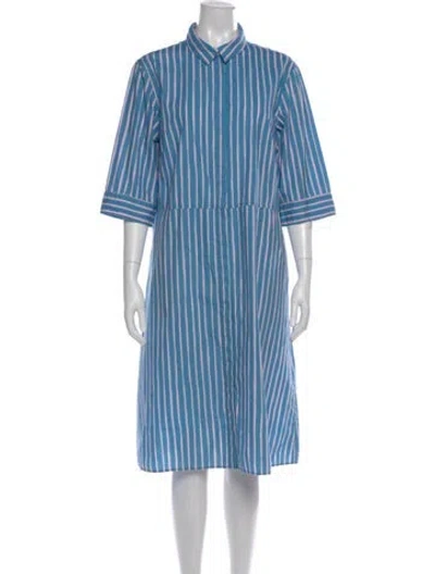 Pre-owned Marimekko Striped Midi Length Dress In Blue
