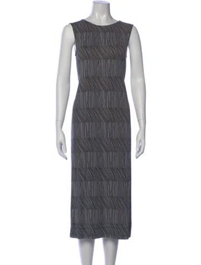 Pre-owned Marimekko Striped Midi Length Dress In Blue
