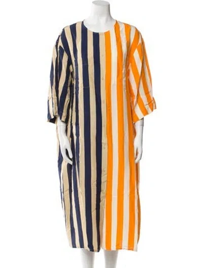 Pre-owned Marimekko Striped Midi Length Dress In Multi