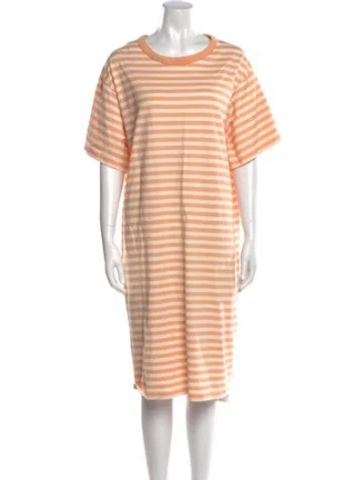 Pre-owned Marimekko Striped Midi Length Dress In Neutral