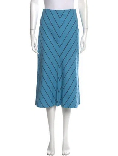 Pre-owned Marimekko Striped Midi Length Skirt In Blue