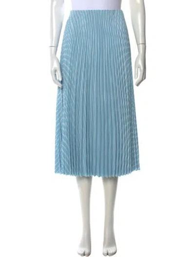 Pre-owned Marimekko Striped Midi Length Skirt W/ Tags In Blue