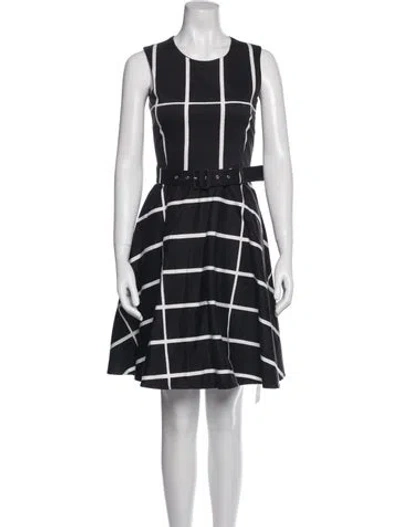 Pre-owned Marimekko Striped Mini Dress In Black