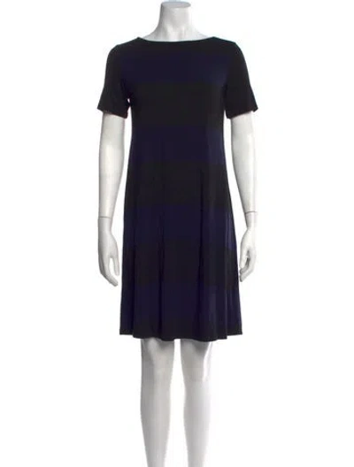 Pre-owned Marimekko Striped Mini Dress In Black/blue